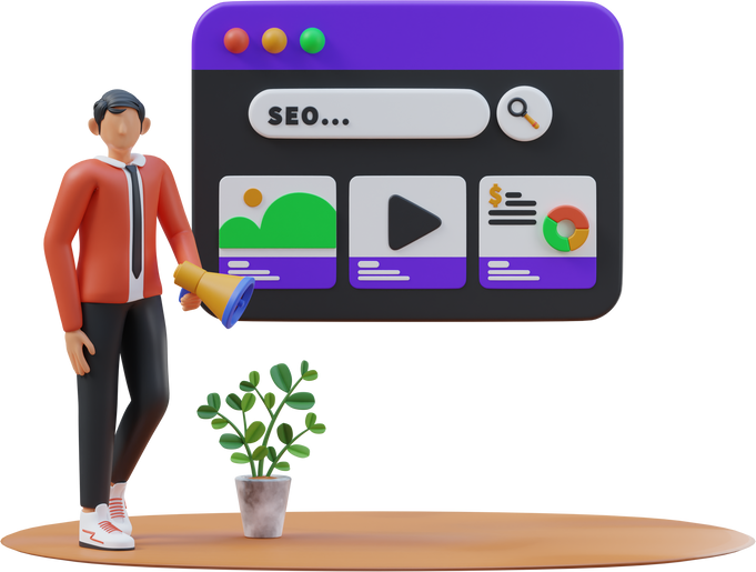 3d Seo Advertisement Illustration